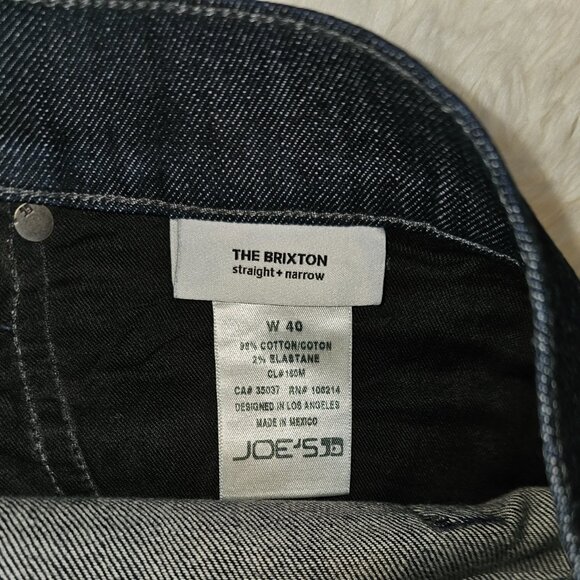 Joes Jeans Mens Dark Wash The Brixto Straight Narrow Size 40x30 No Sign Of Wear - Picture 5 of 7